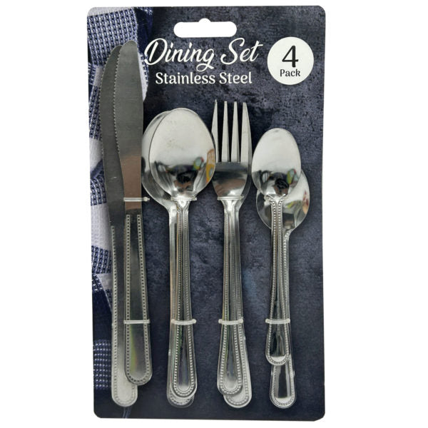 4 Pack Stainless Steel Dining Utensil Set
