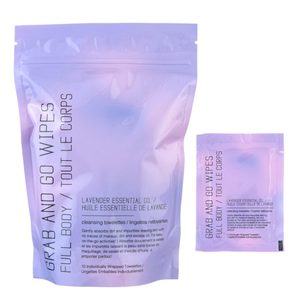10 Pack Lavender Essential Oil Grab & Go Disposable Towelettes
