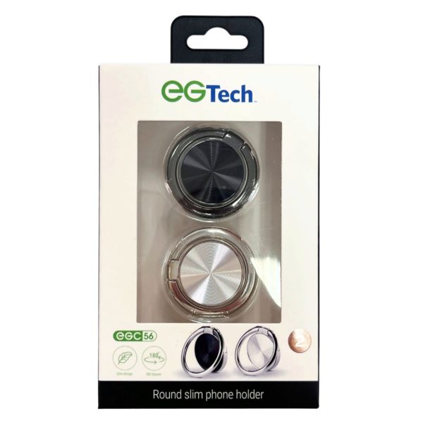 EG Tech 2 Pack Round Adhesive Cell Phone Ring Grip and Stand