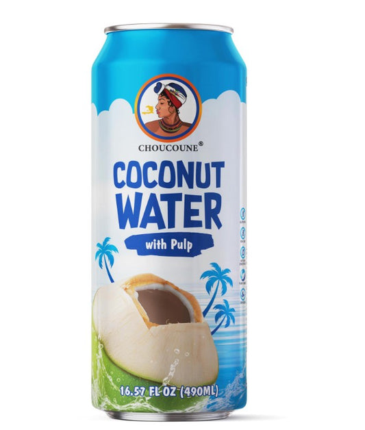 choucoune original coconut water with pulp- Refreshing Hydration Drink - Pack 12