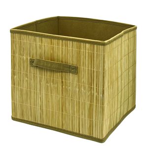 12" x 12" Collapsible Plain Bamboo Storage Basket